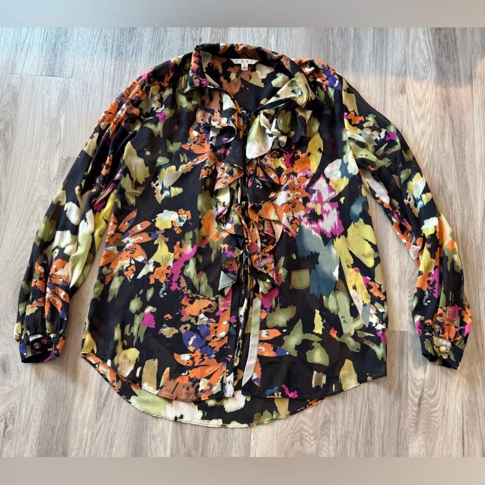 CABI FLORAL TIE BLOUSE